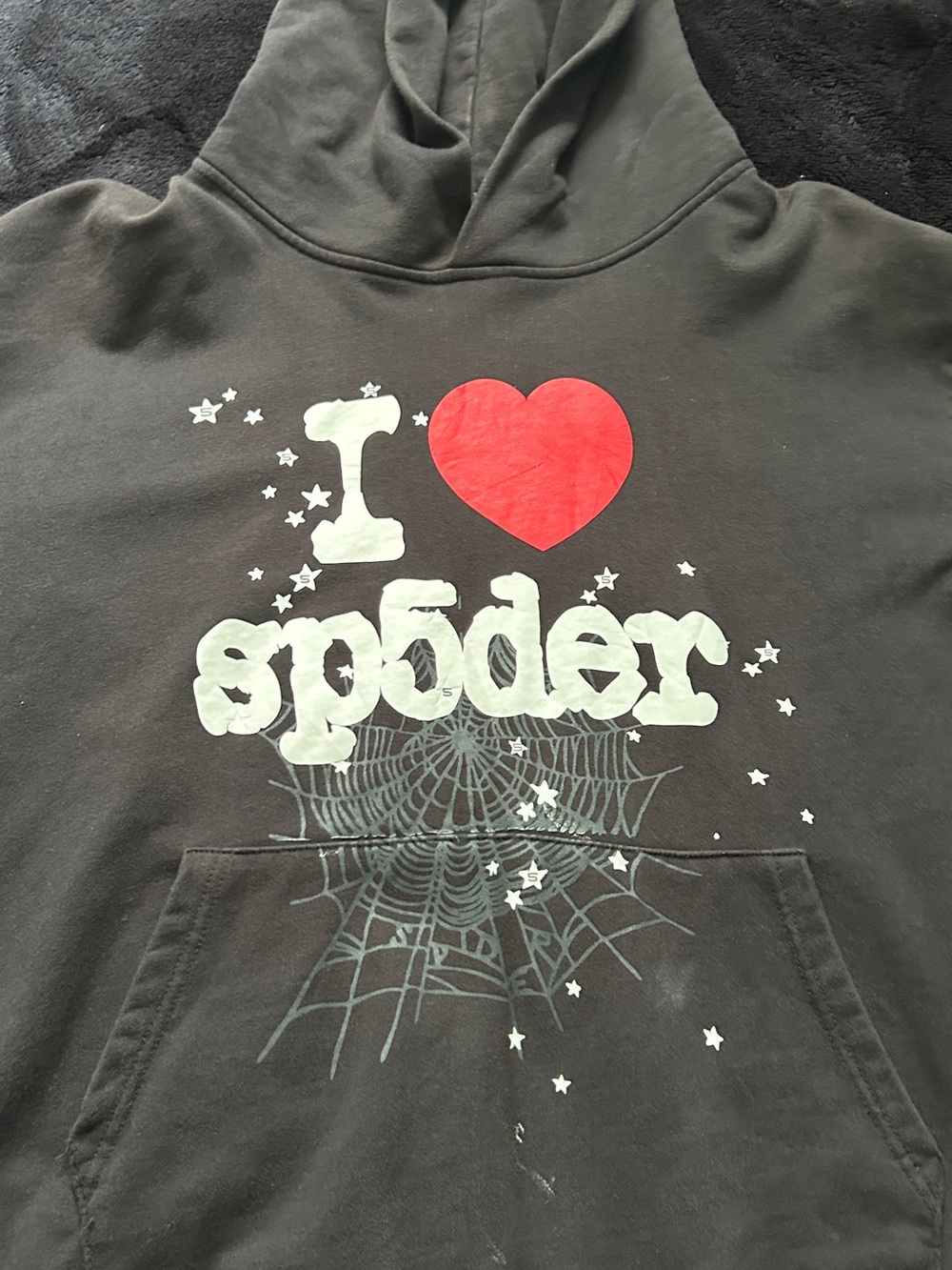 Black Sp5der hoodie “I ❤️ Sp5der” design
